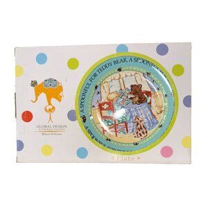 Vintage Global Design Child 3 Piece Dinner Set Boy and Teddy Design